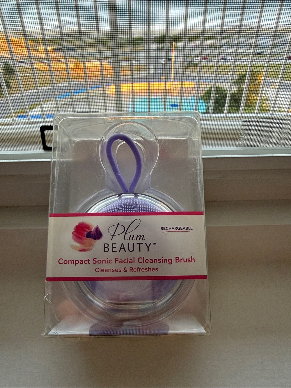 Plum Beauty Compact Sonic Facial Cleansing Brush - Lavender